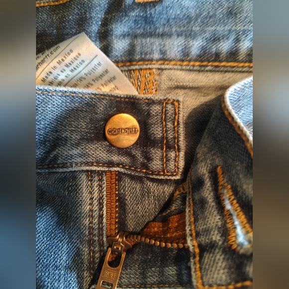 Carhartt Men's Medium Blue Relaxed Straight Jeans - Picture 5 of 6